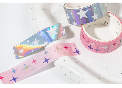 12-Roll Starry Dots Washi Tape Set – Ins Style Korean Aesthetic, Versatile for Journaling, Scrapbooking, Card Making, and Decoration