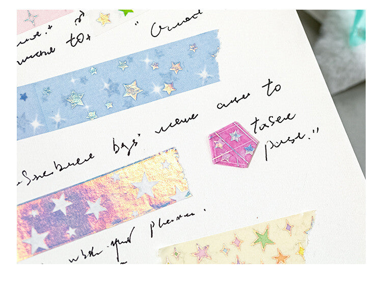 12-Roll Starry Dots Washi Tape Set – Ins Style Korean Aesthetic, Versatile for Journaling, Scrapbooking, Card Making, and Decoration
