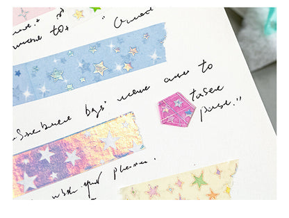 12-Roll Starry Dots Washi Tape Set – Ins Style Korean Aesthetic, Versatile for Journaling, Scrapbooking, Card Making, and Decoration