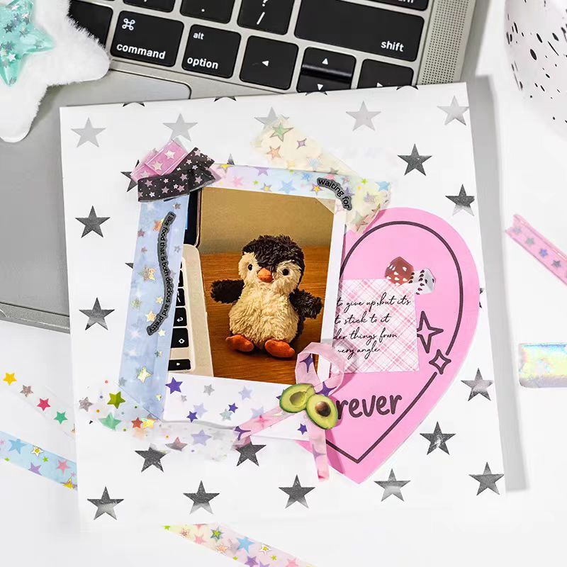 12-Roll Starry Dots Washi Tape Set – Ins Style Korean Aesthetic, Versatile for Journaling, Scrapbooking, Card Making, and Decoration