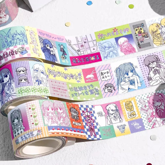 Sleepwalk Slice PET Journal Tape - Dreamcore Aesthetic Cute Girl Doodle Style for Journaling, DIY Decoration (Instagram Trendy)