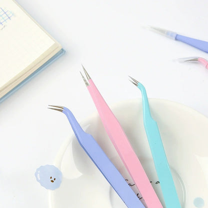 Colored Pointed Straight/Curved Tweezers