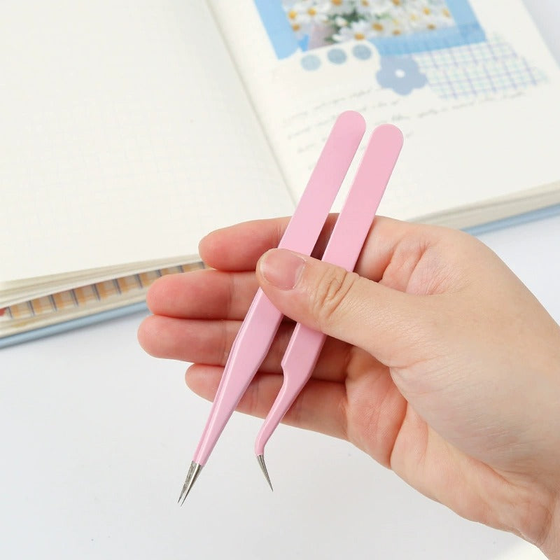 Colored Pointed Straight/Curved Tweezers