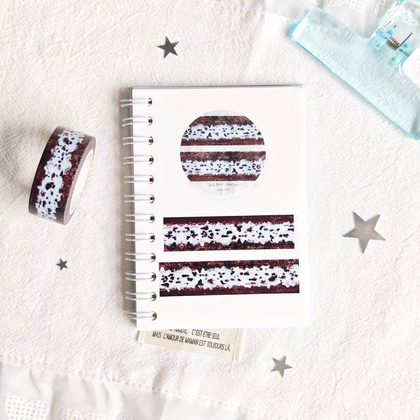 Cake-themed washi tape sticker strips