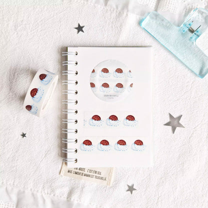 Cake-themed washi tape sticker strips
