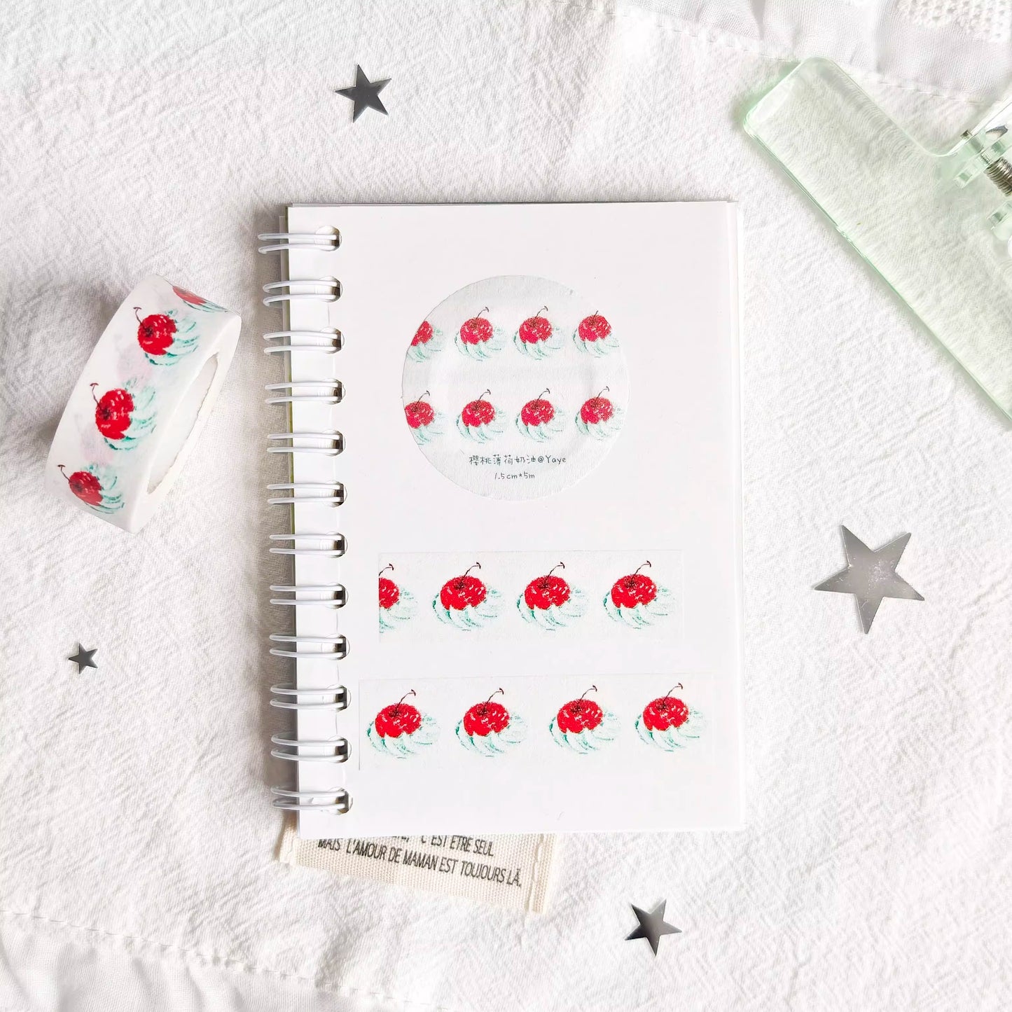 Cake-themed washi tape sticker strips