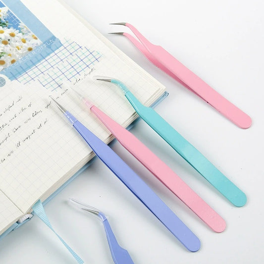 Colored Pointed Straight/Curved Tweezers