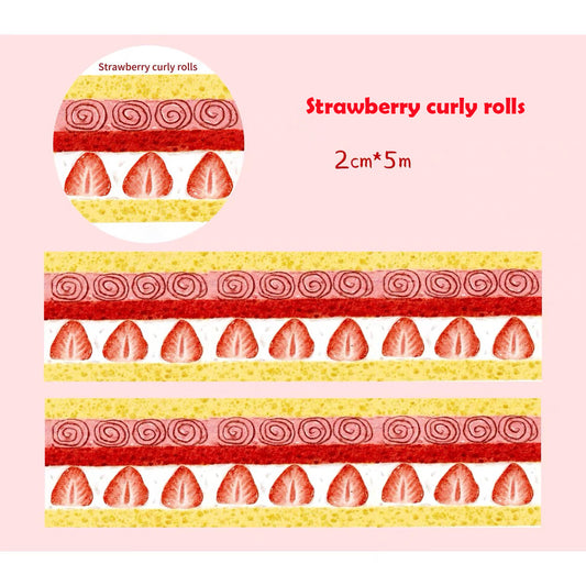 Cake design sticker strips for journaling